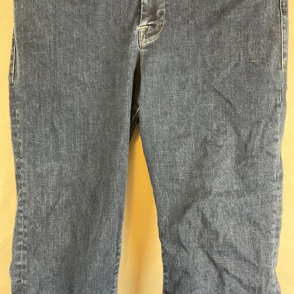 Frame Le One Crop Mini Boot Jeans 2 Blue Wash Raw Rolled Hem Stretch 30-34 - Picture 3 of 11